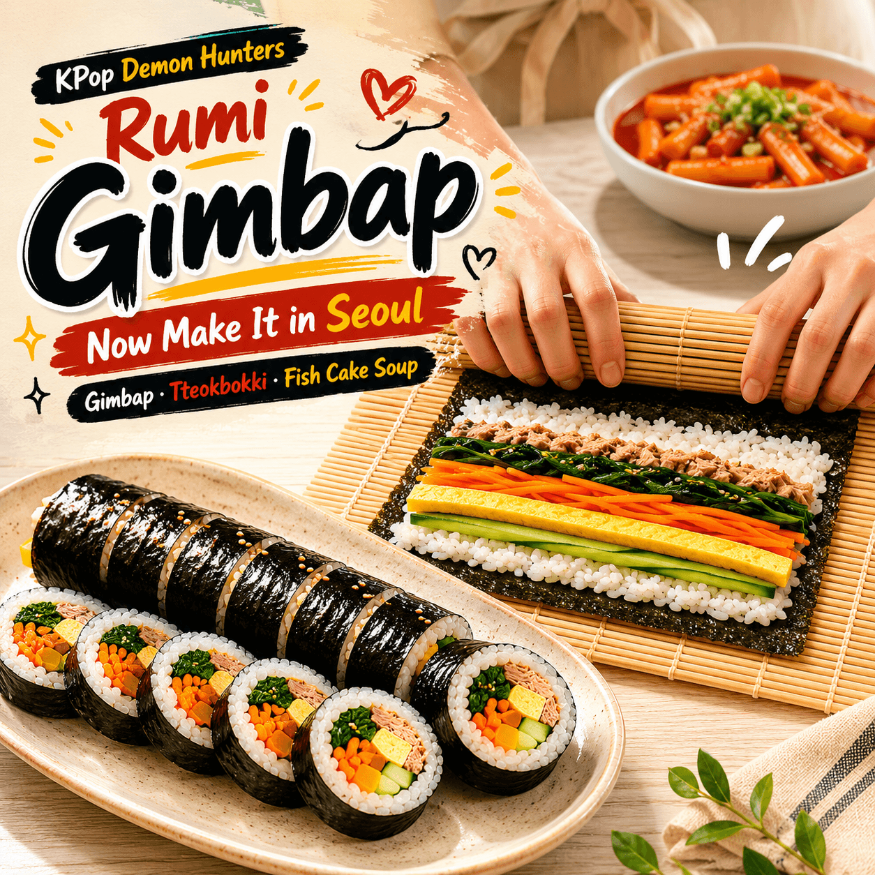 Korean Gimbap & Tteokbokki Cooking Class