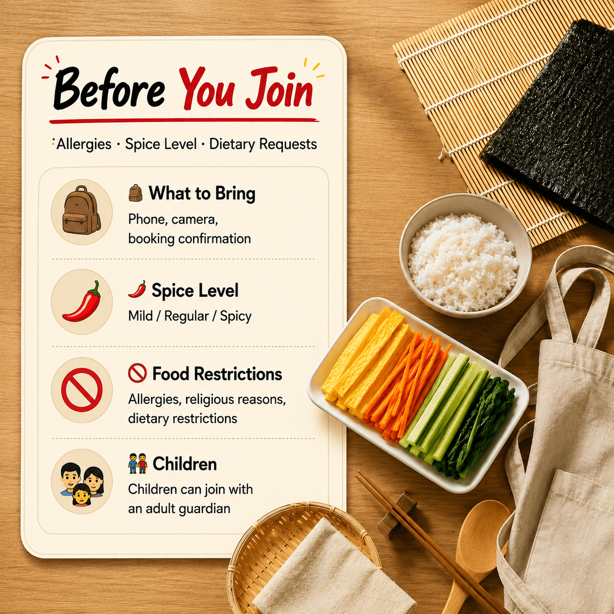 Korean Gimbap & Tteokbokki Cooking Class - 8