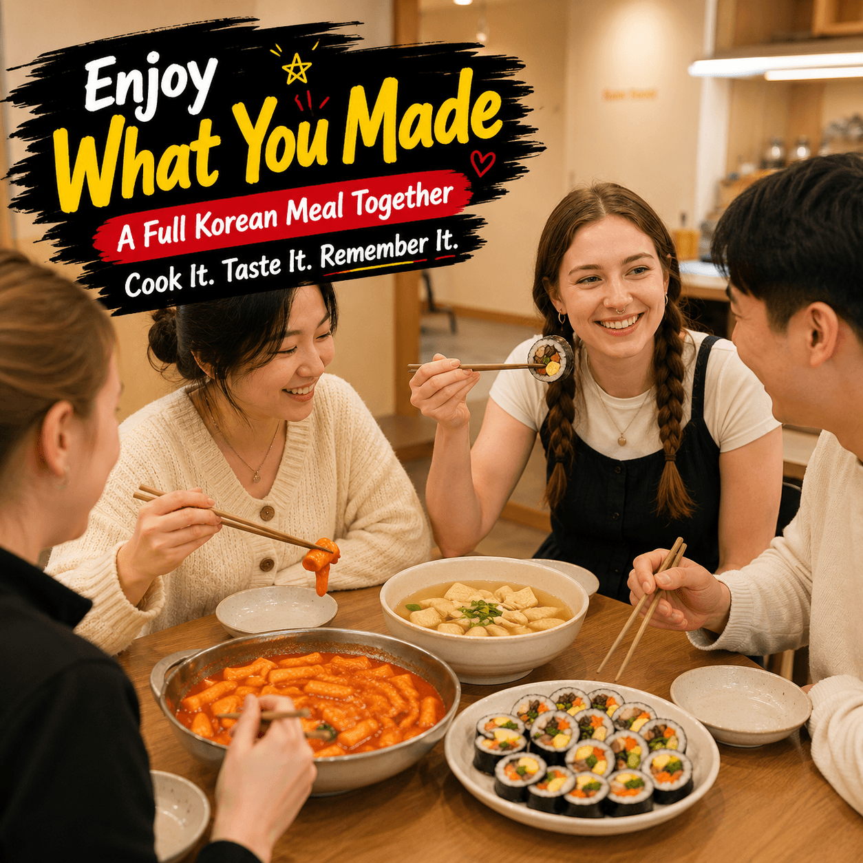 Korean Gimbap & Tteokbokki Cooking Class - 6